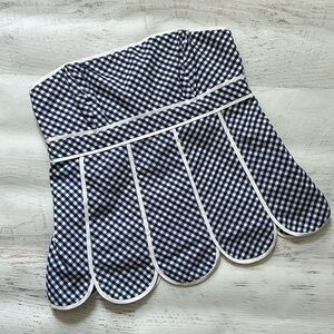 Lilly Pulitzer Strapless Corset Scallop Hem Tube Top Gingham Blue White Size 4